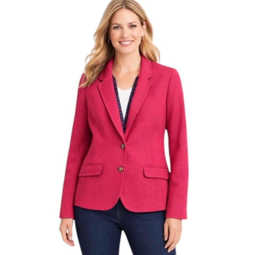 Talbots Aberdeen Women’s Wool Blend Blazer Pink Women’s Size 14 Style# PH5090